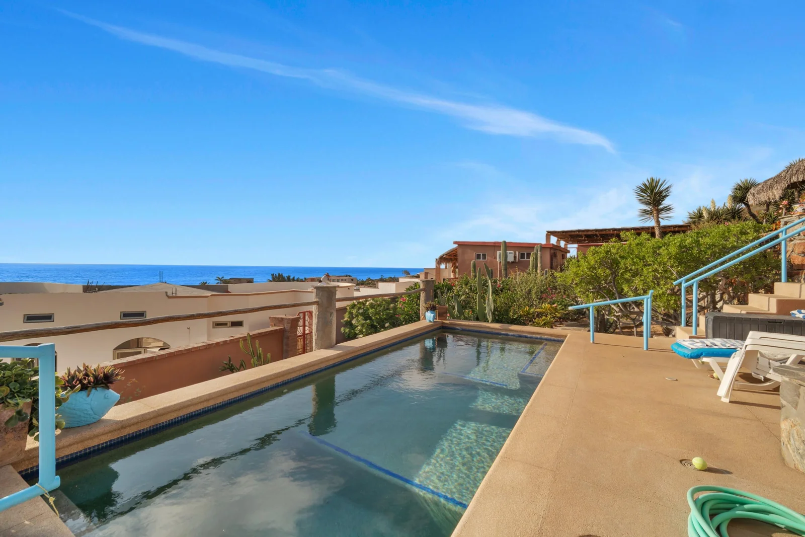 Pool terrace facing the Pacific